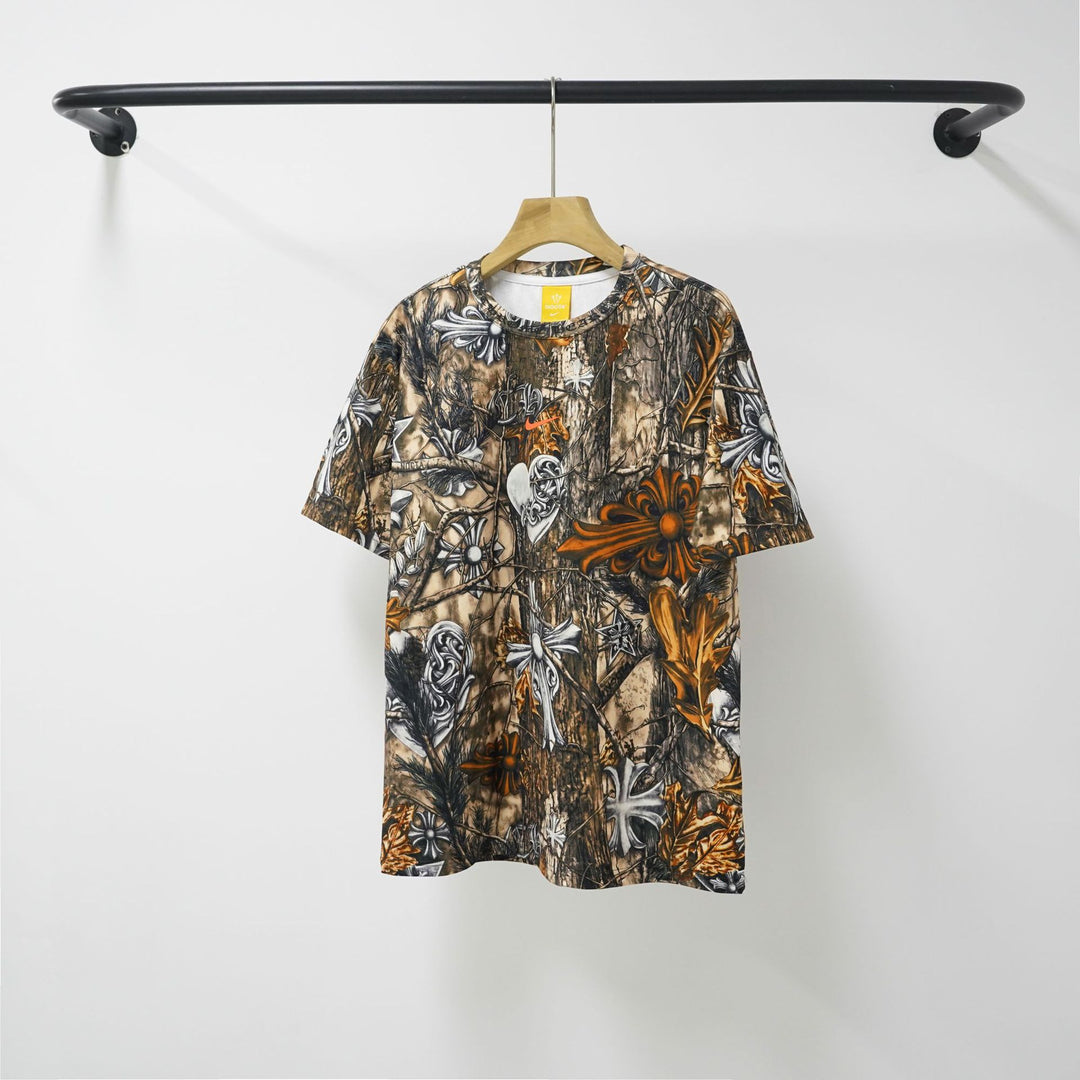Chrome Hearts Bark Texture Print Short-Sleeve T-Shirt