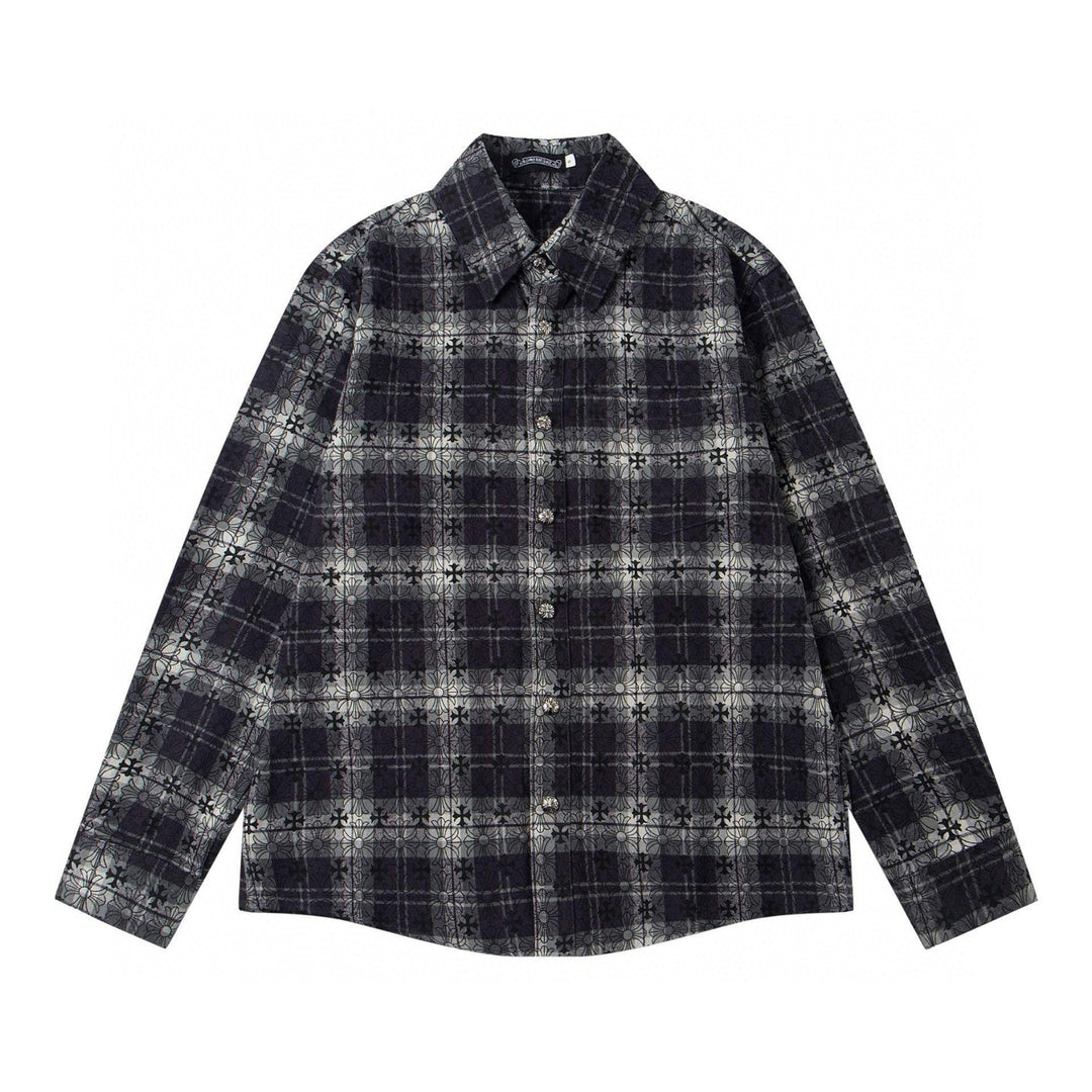 Chrome Hearts Paisley Cross Print Jacquard Long-Sleeved Shirt