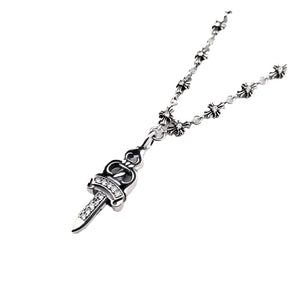 ch chrome hearts vintage diamond sword pendant cross chain