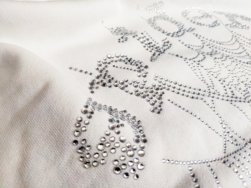 Sp5der fleece-lined hoodie with spiderweb print.