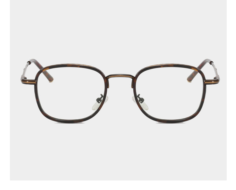 Slim ultralight square metal frame glasses