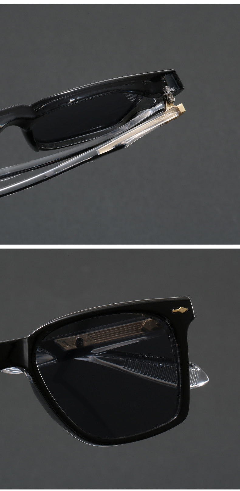 Retro luxury square polarized sunglasses