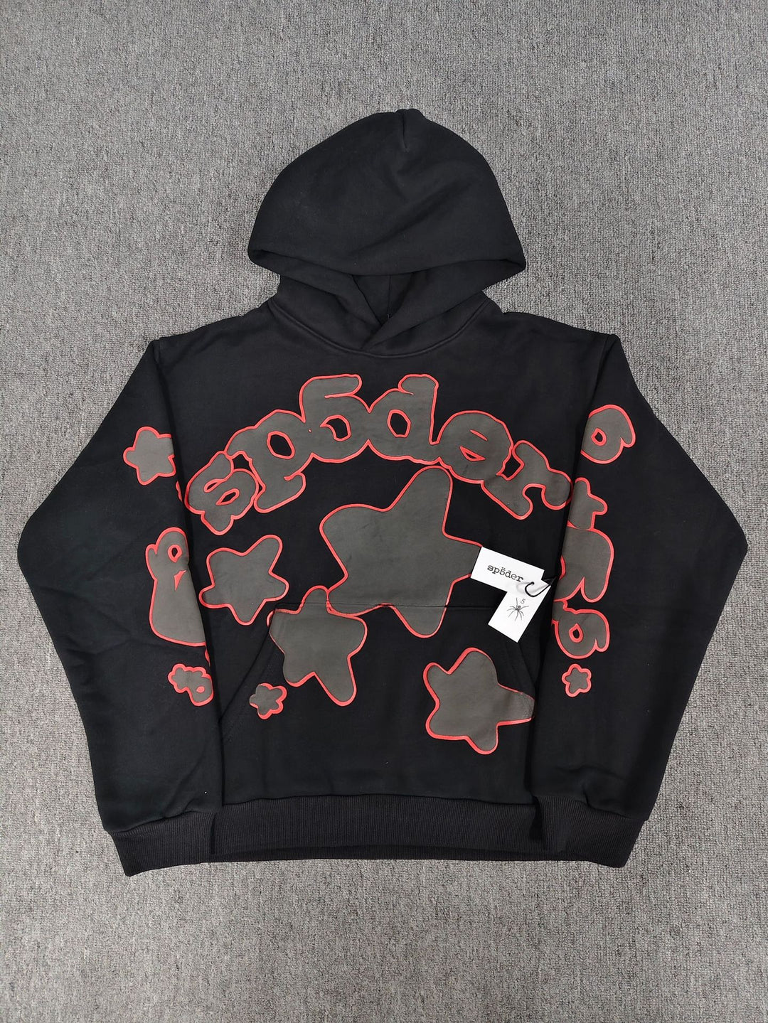 Sp5der Foam Print Spider Thick Fleece Hoodie