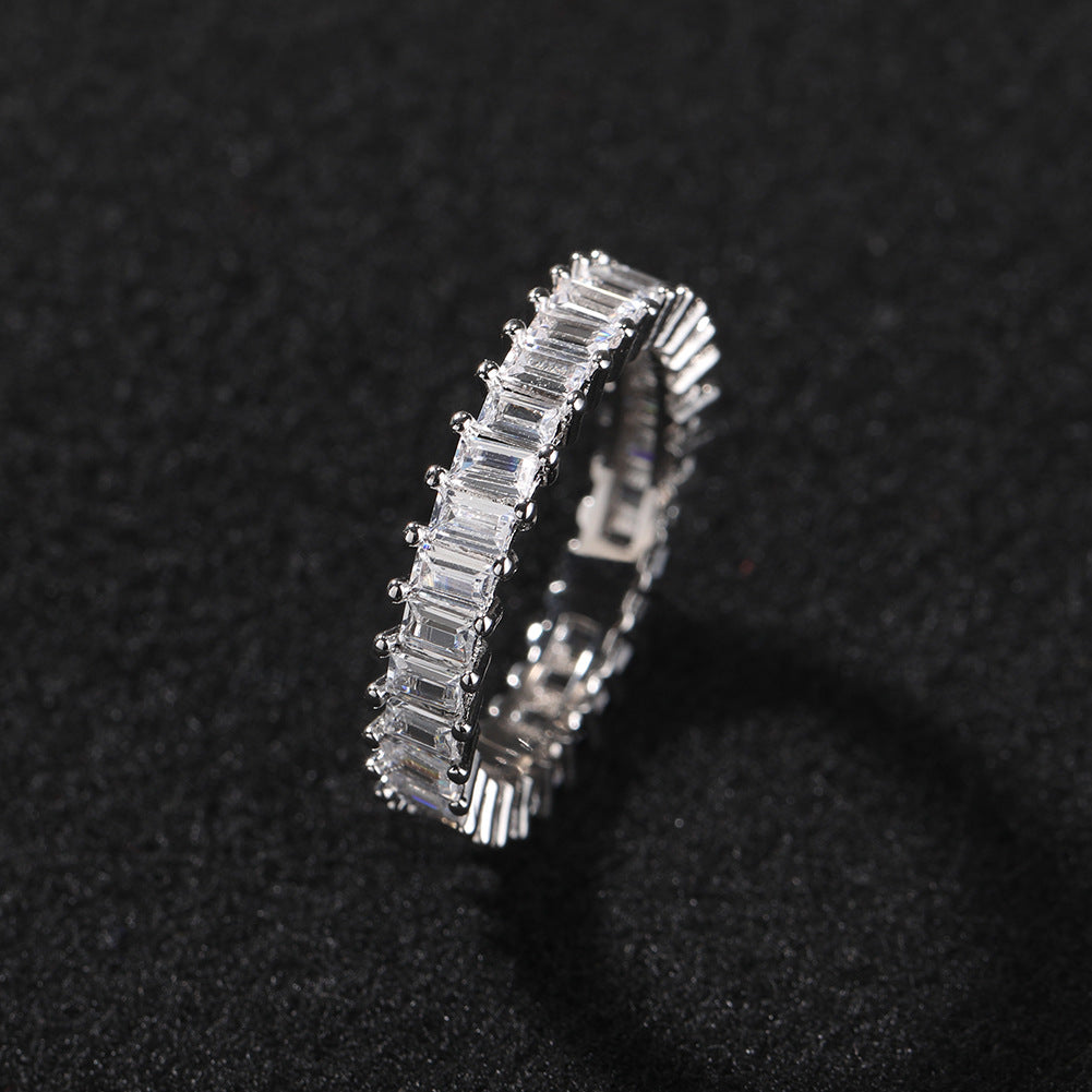 Cool and handsome men's hip-hop diamond-encrusted five-piece ring set