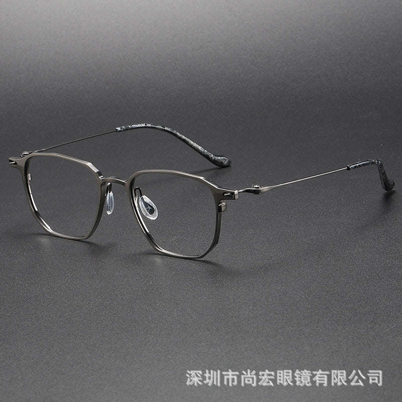 Business and fashionable titanium plate square frame glasses