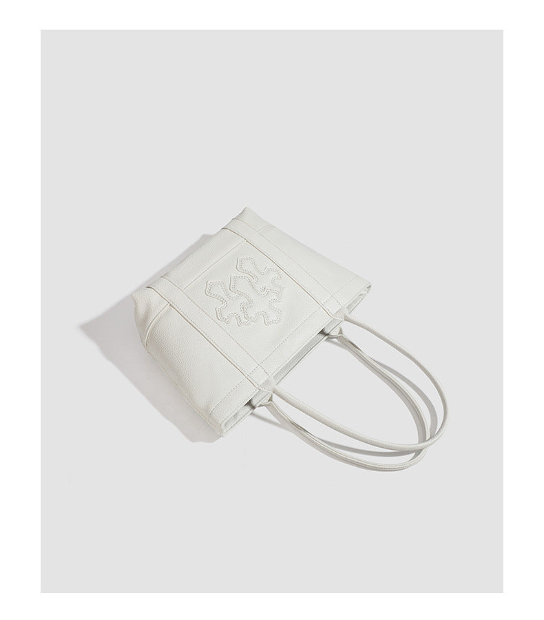 hrome Hearts Cross-Patterned PU Leather Tote Bag