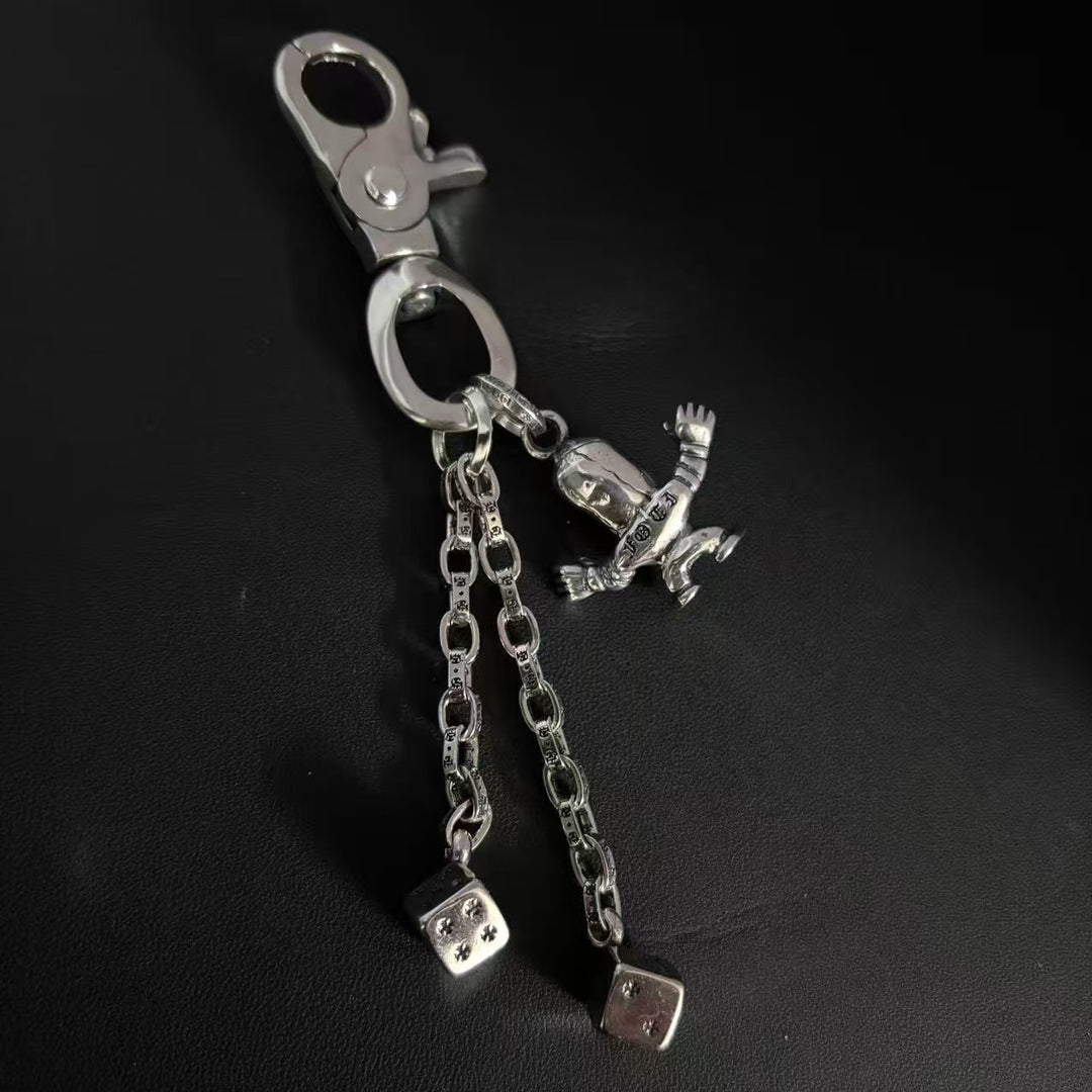 Chrome Hearts Skull and Dice Keychain