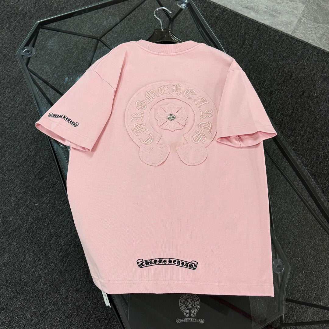 Chrome Hearts heavy-duty cross-stitch embroidery T-shirt