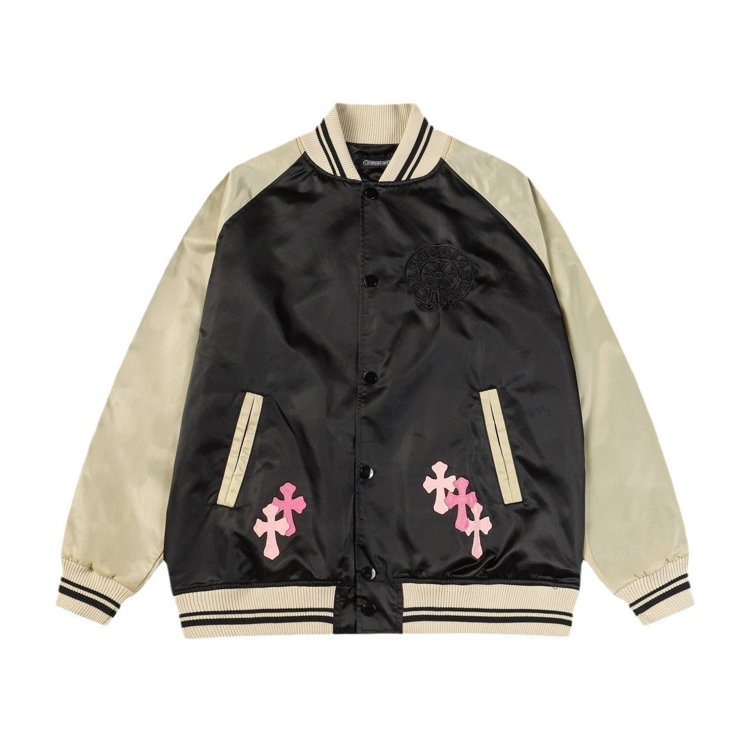 Chrome Hearts Cross Patch Embroidery Baseball Jacket
