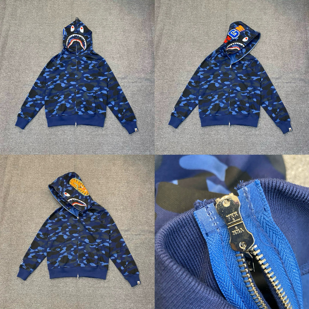 BAPE Shark head camouflage zip-up jacket