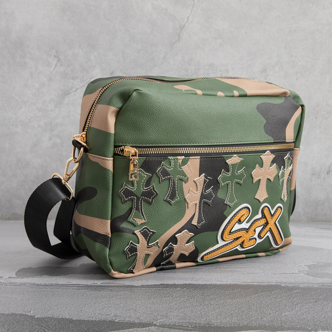 Chrome Hearts Camouflage Sports PU Leather Crossbody Bag