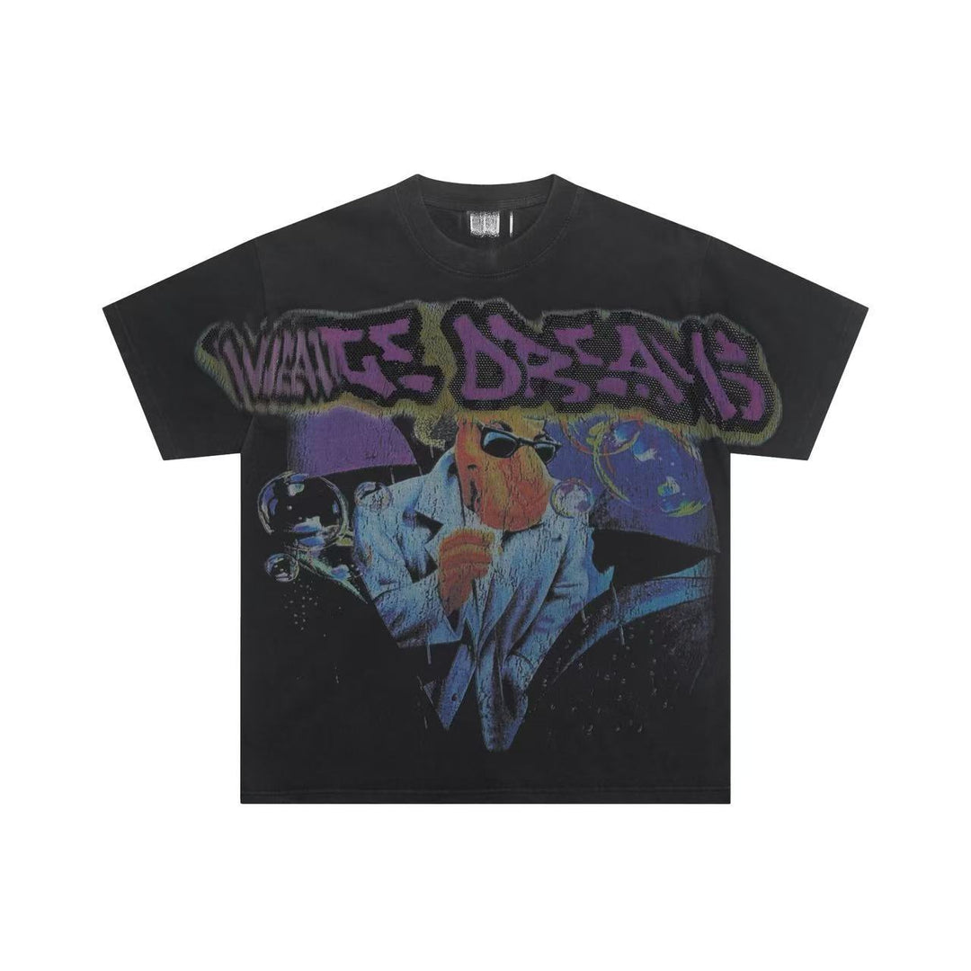 VAL Washed and Distressed Streetwear T-Shirt