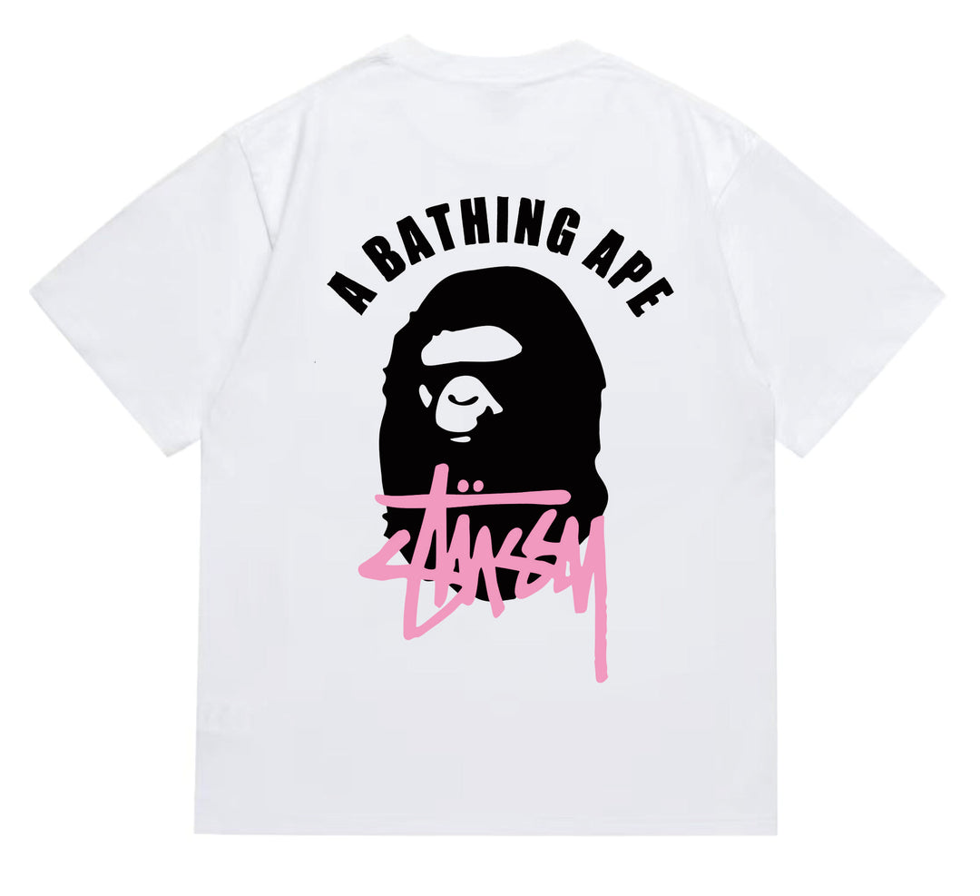 BAPE loose fit short-sleeved letter print t-shirt