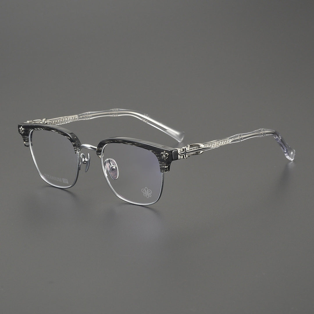 Chrome Hearts Hand-Engraved Vintage Browline Eyeglasses