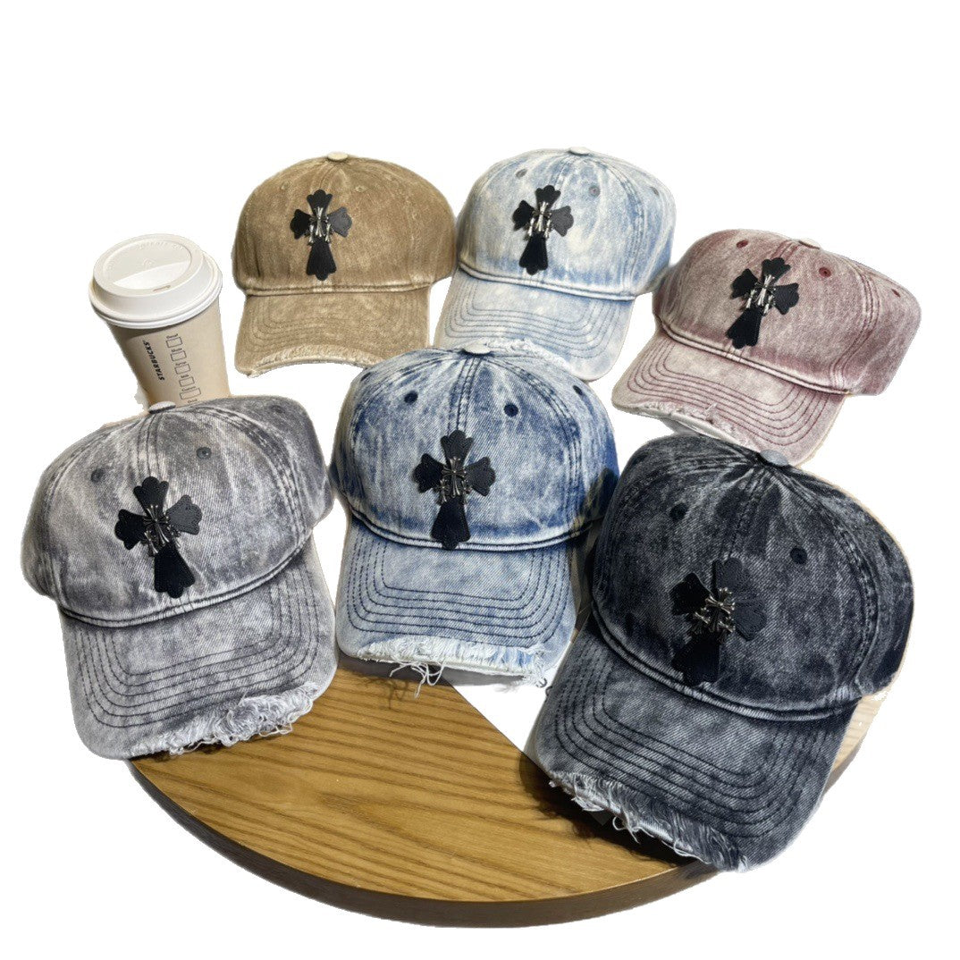 Chrome Hearts Ripped Denim Baseball Cap