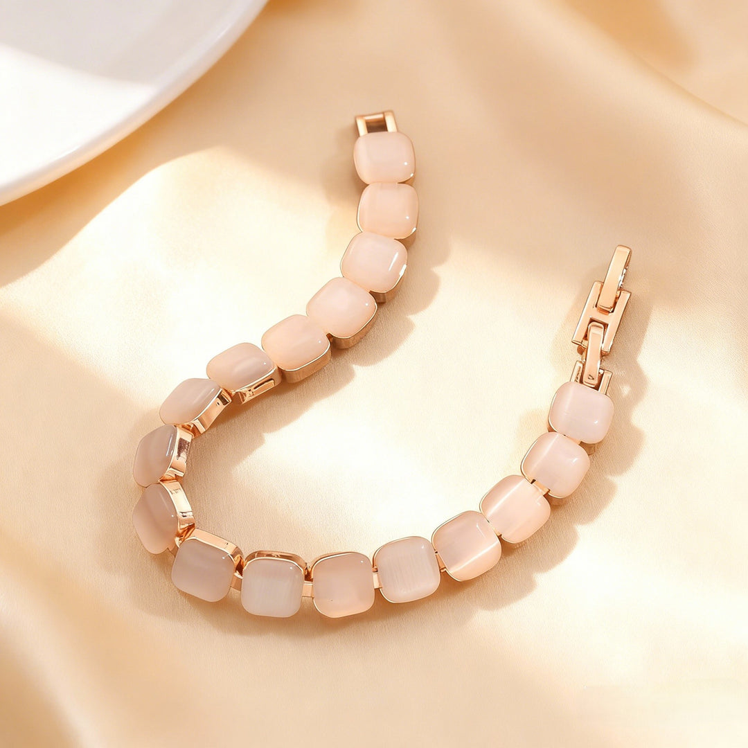 Rose Gold Geometric Cat's Eye Bracelet