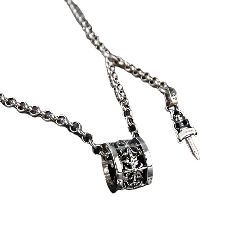 chrome hearts Dagger Round spring necklace hip hop necklace