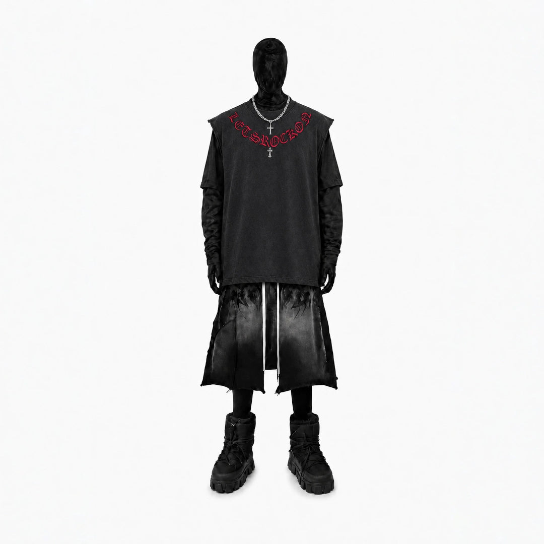 Chrome Hearts gothic letter embroidery and cross vest