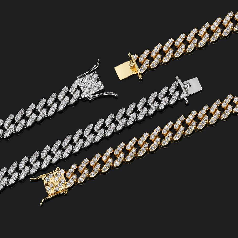 9mm Single-Row Zircon Cuban Link Bracelet