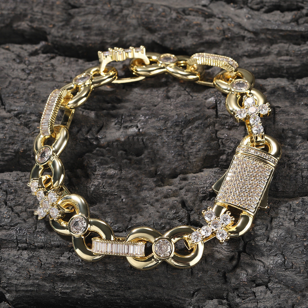 12mm Infinity Cross Necklace with Spring Clasp