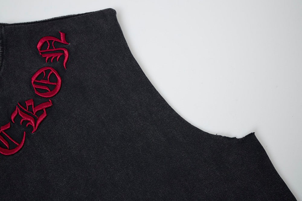 Chrome Hearts gothic letter embroidery and cross vest