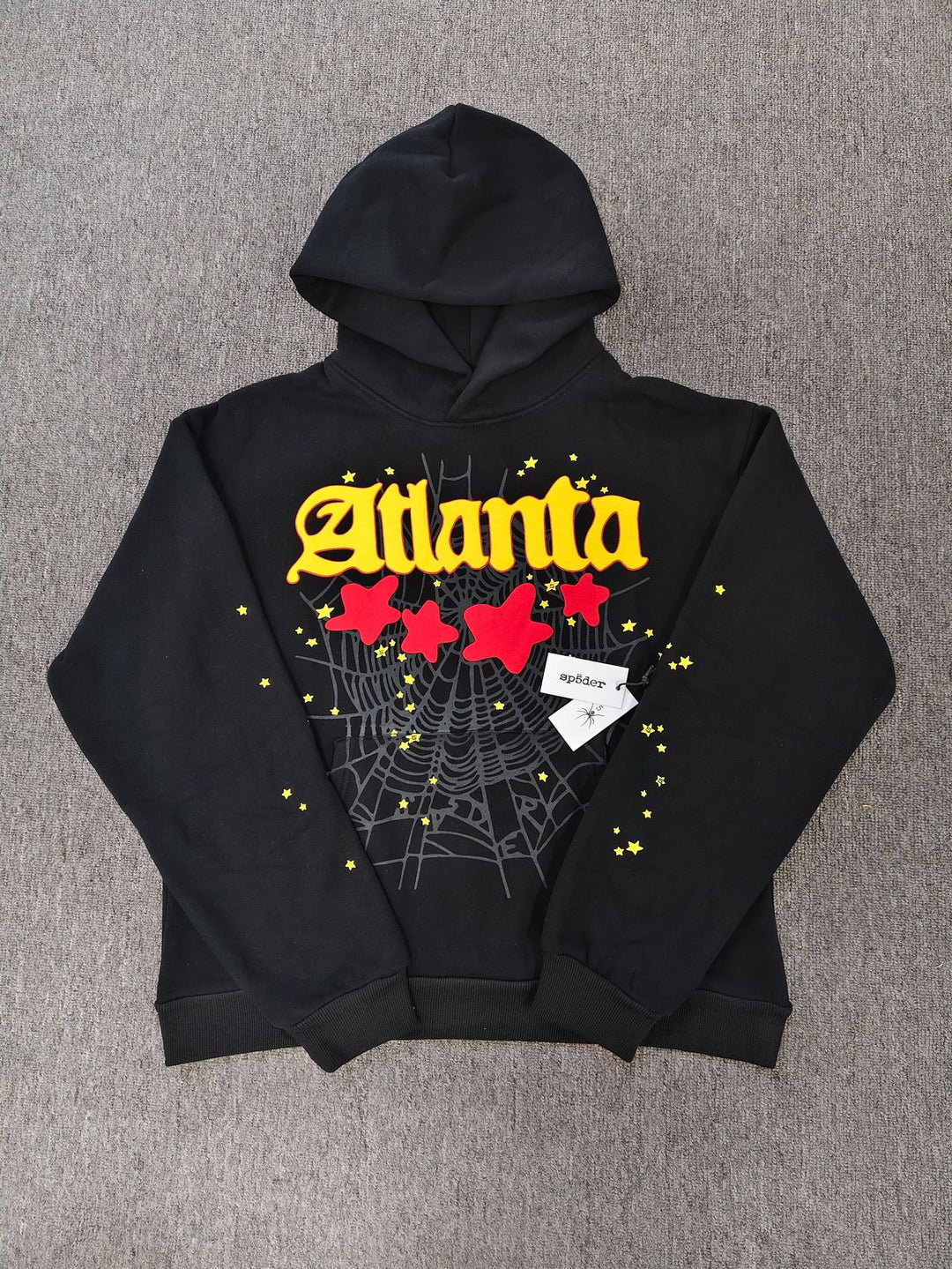 Sp5der Foam Print Spider Thick Fleece Hoodie