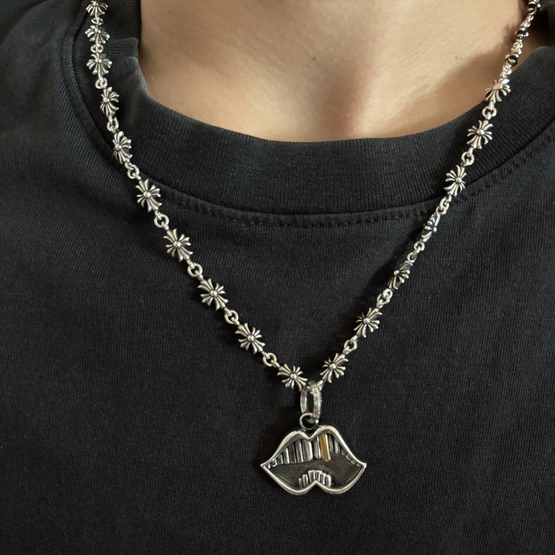Chrome Hearts-Inspired "Gold Tooth" Mouth Hip-Hop Necklace