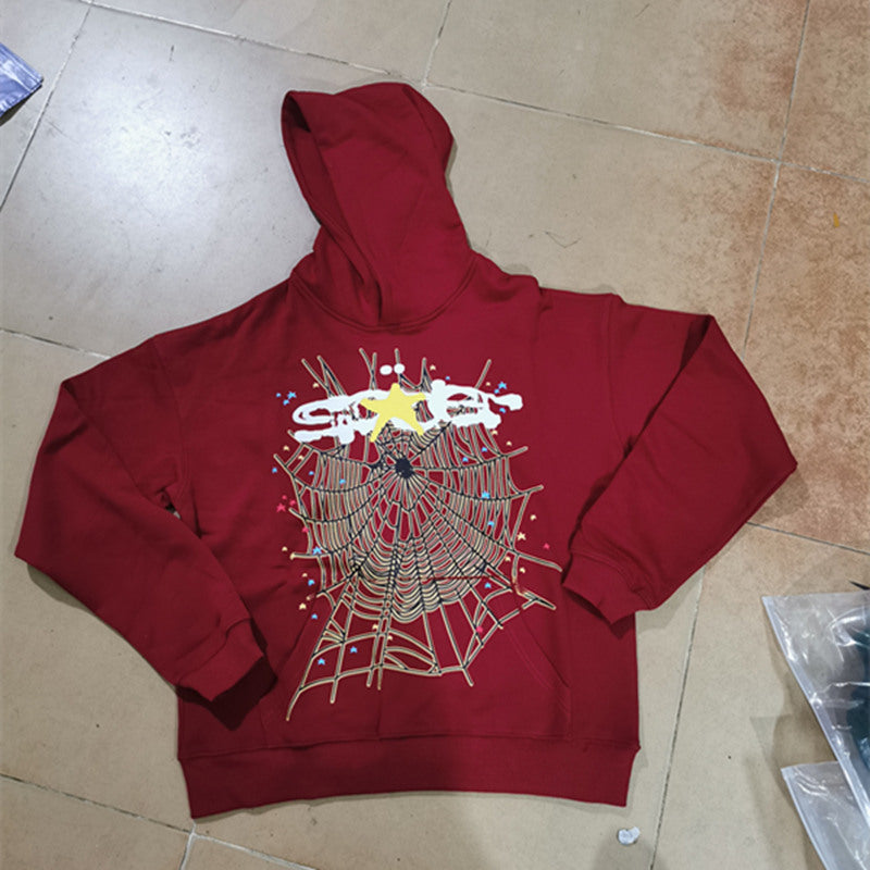 Y2K Sp5der Letter Print 555 Hoodie