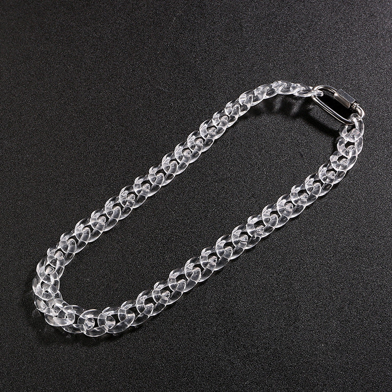 Chrome Hearts transparent resin acrylic cross necklace