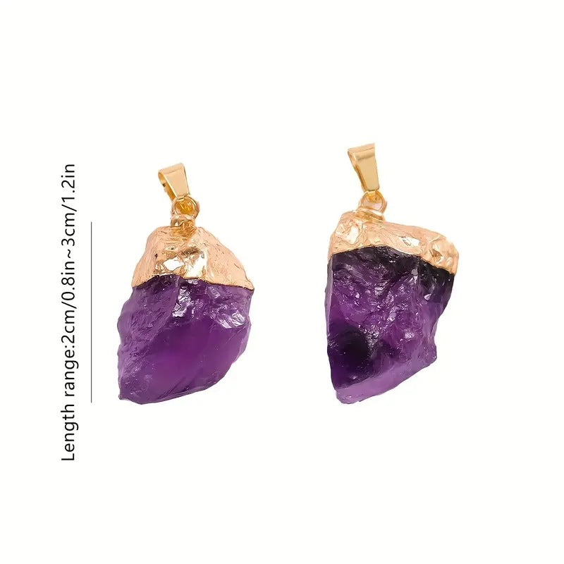 Natural amethyst gold-plated pendant