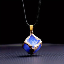 Natural stone mixed color crystal gold edge pendant