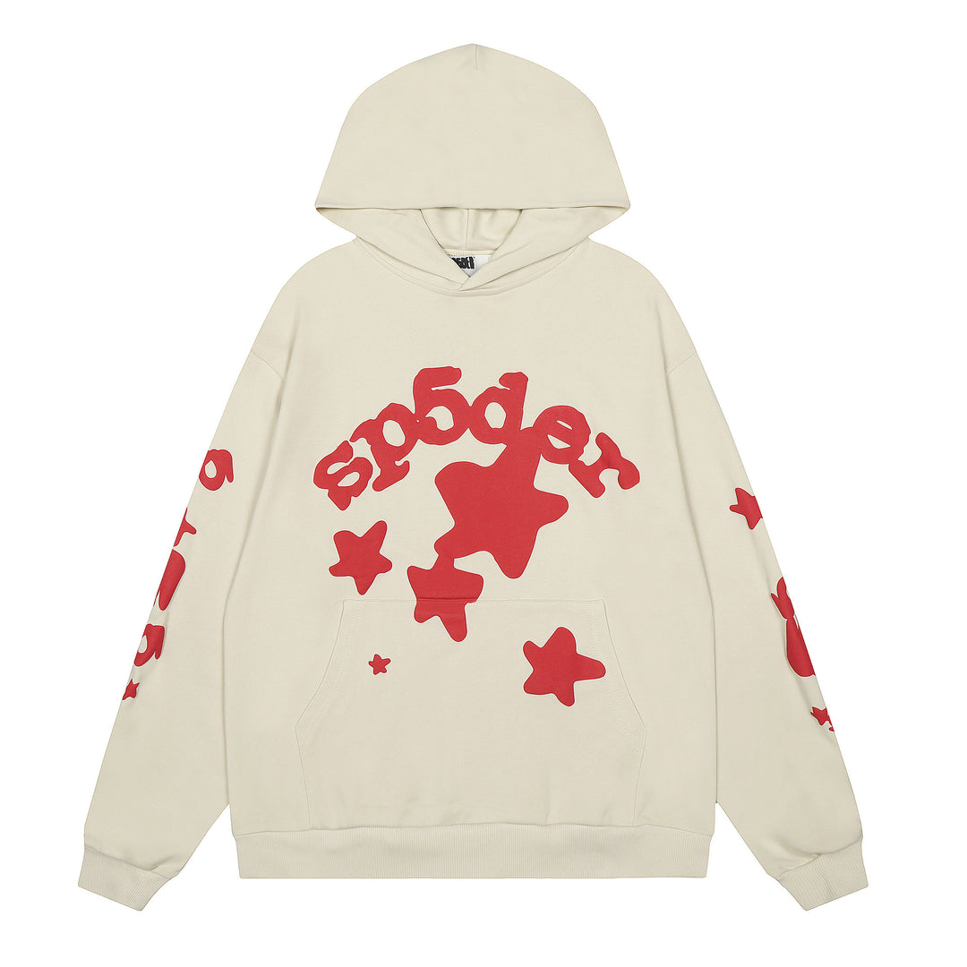 Sp5der 555555 star pattern hooded trousers and sweatshirt