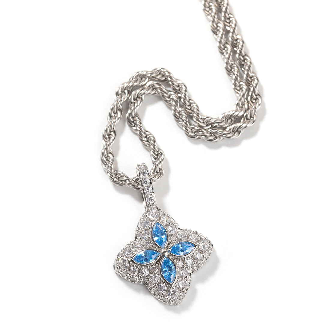 Cubic Zirconia Colorful Four-Leaf Clover Pendant