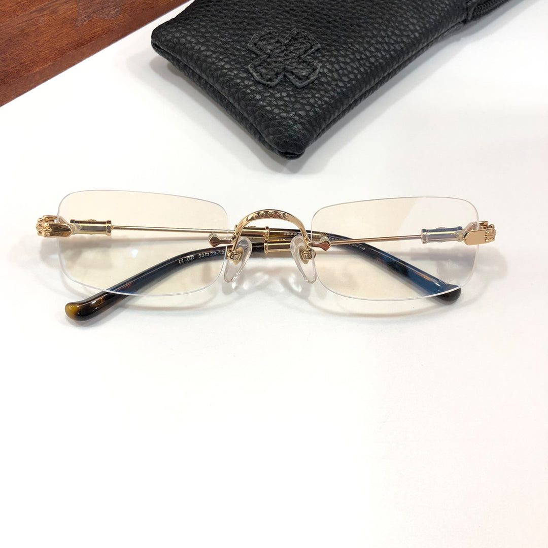 Chrome Hearts pure titanium square rimless eyeglass frames