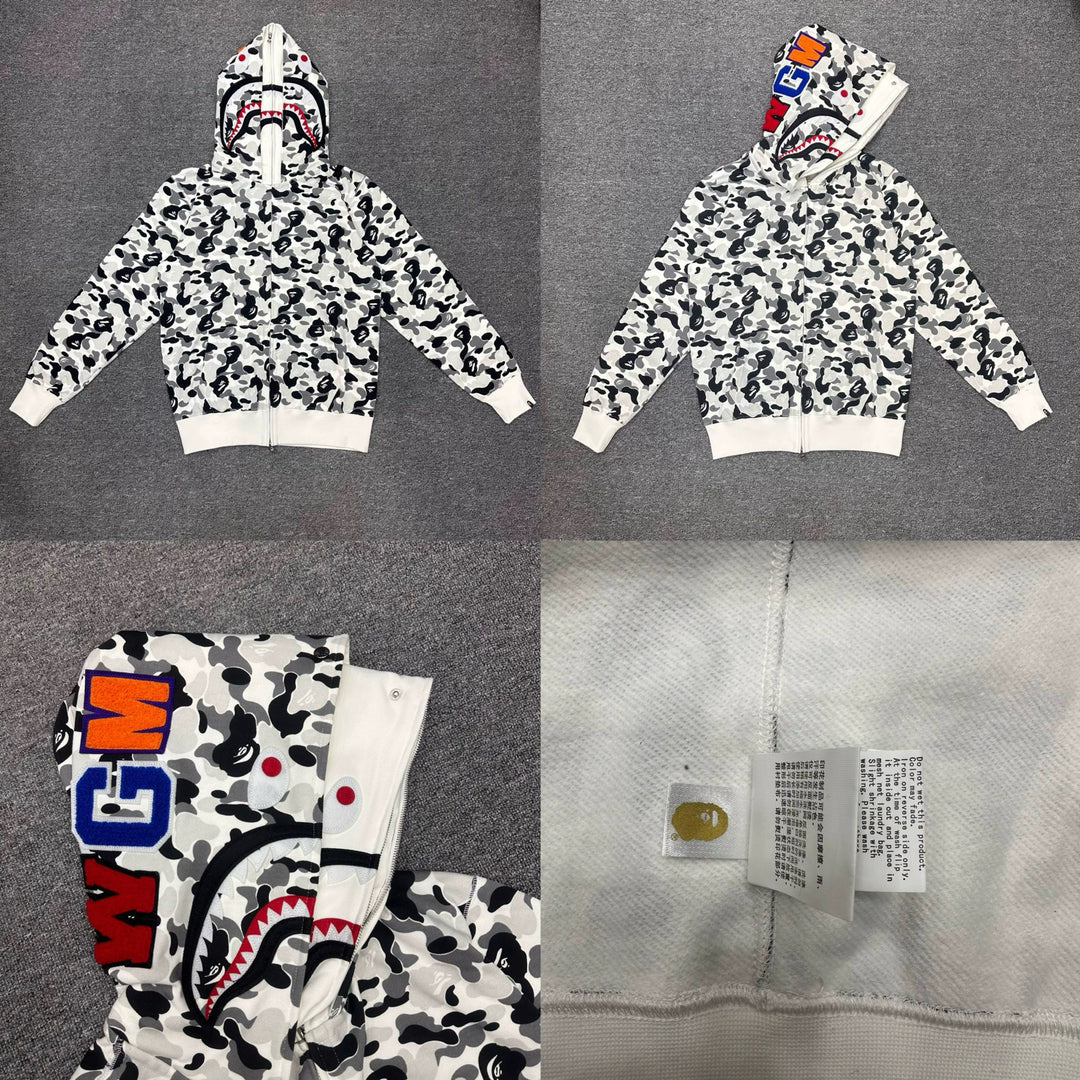 BAPE Shark head camouflage zip-up jacket