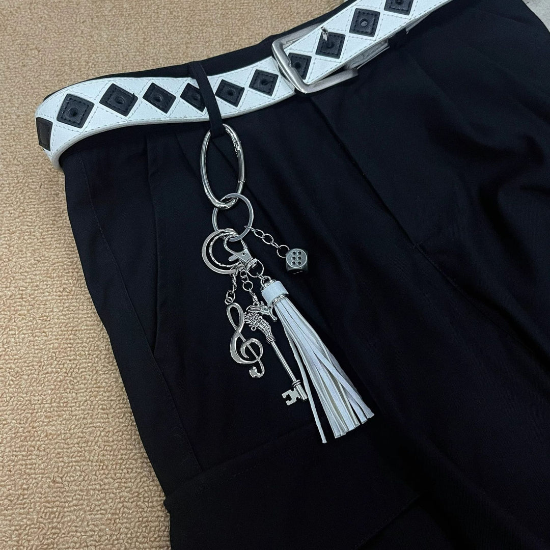 Ocean Sound Creative Braided Rope Musical Note Dice Keychain