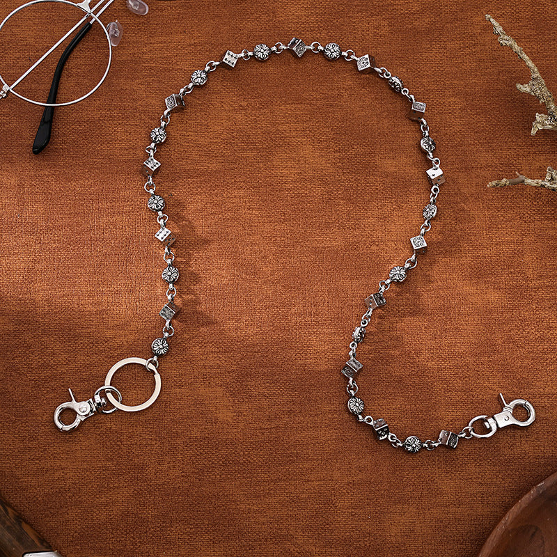 chromen harten vajra dobbelstenen metalen tailleketting