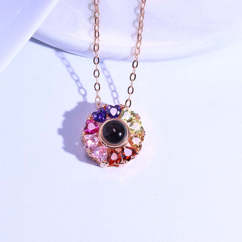 Colorful projection necklace girlfriend gift