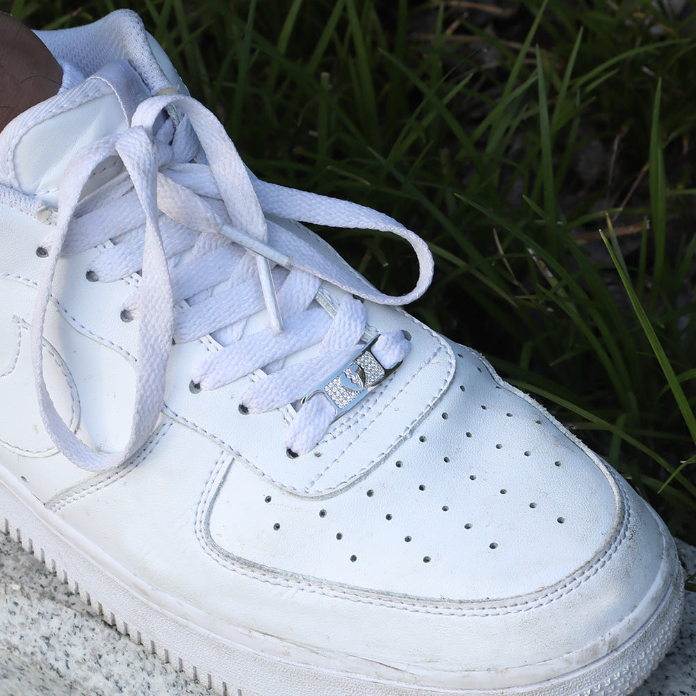 Hip-hop zircon cross smiling face broken heart shoe buckle