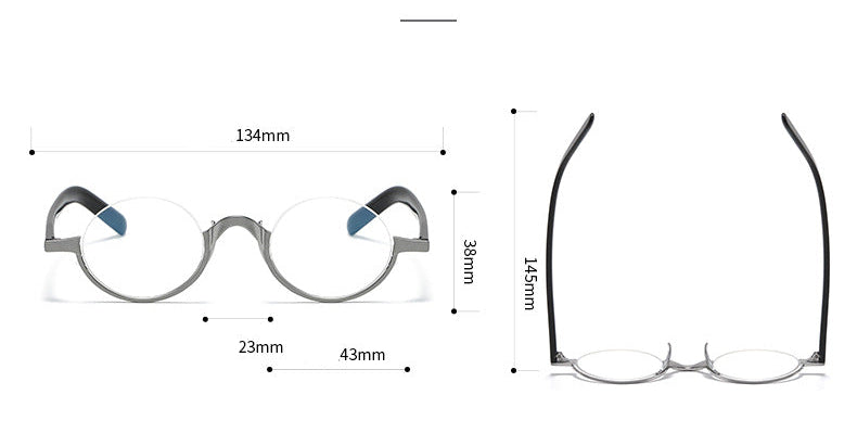 KMN80 round semi-rimless pure titanium glasses
