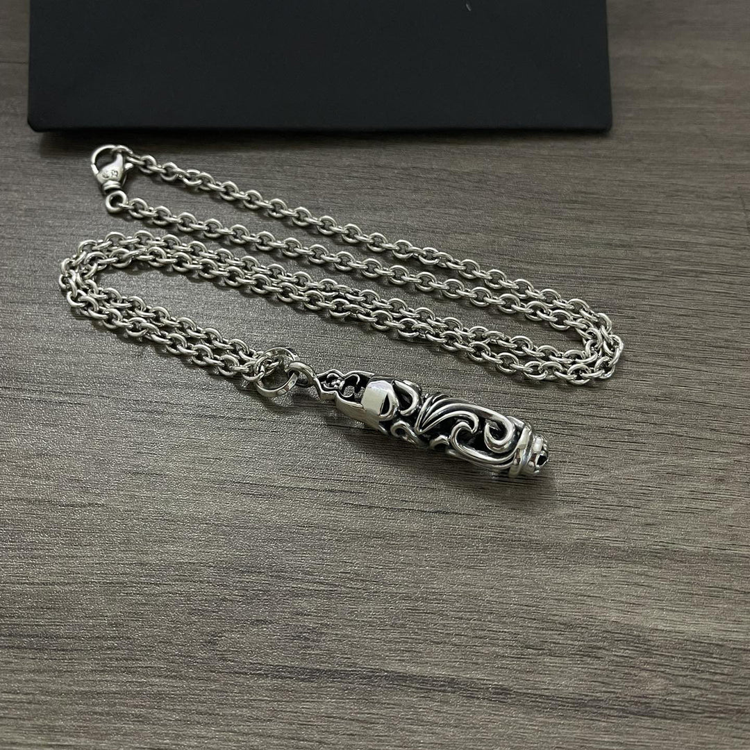 Chrome Hearts hollow cylindrical vine pendant necklace