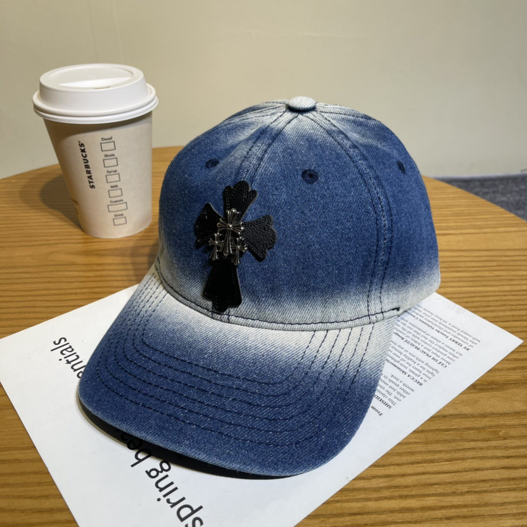 Chrome Hearts Ripped Denim Baseball Cap