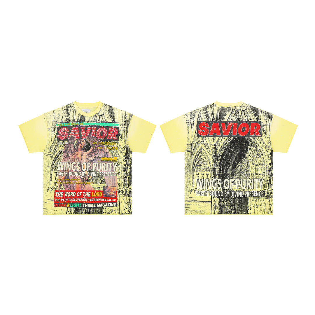 FIRST ROW LOST UTOPIA UNIVERSE CROPPED TEE White