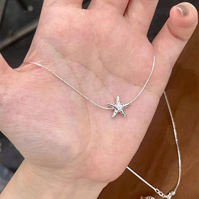 starfish s925 sterling silver lava necklace