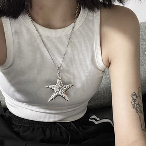 starfish spiral retro necklace