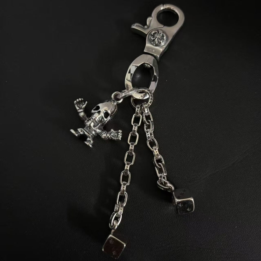 Chrome Hearts Skull and Dice Keychain