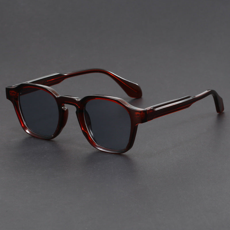 Retro irregular square black sunglasses