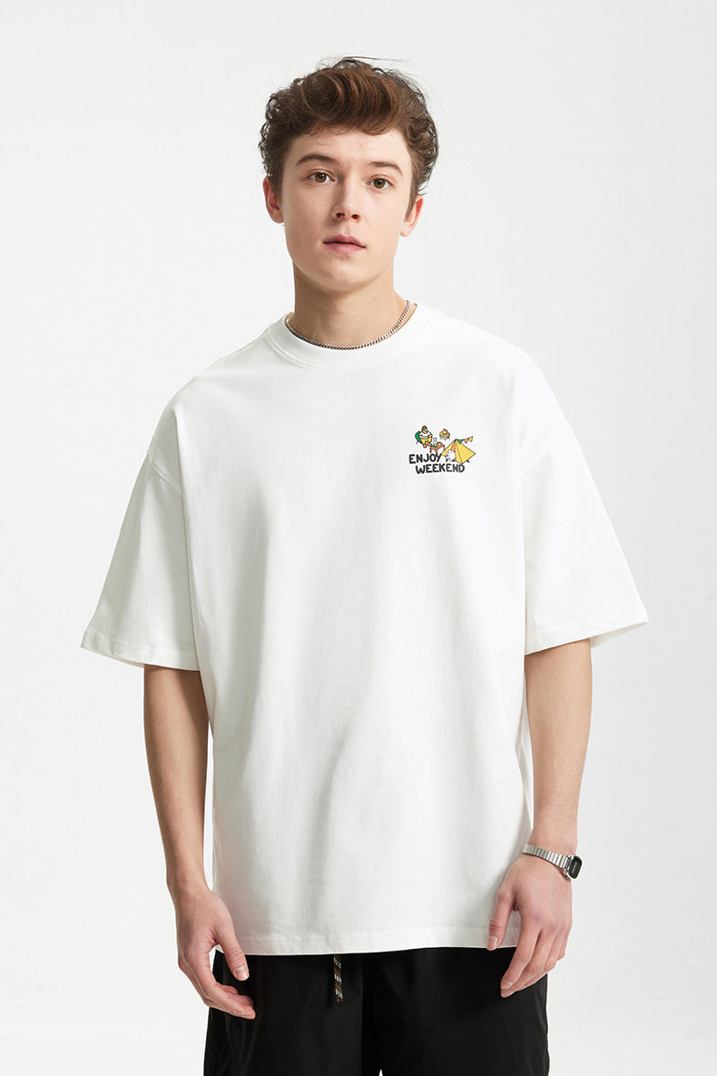 Camping Printed T-Shirt, Loose Fit, Short-Sleeve T-Shirt