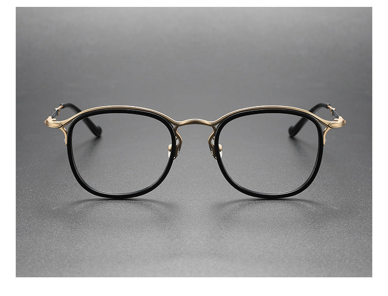 Retro Pure Titanium Acetate Round Frame Glasses