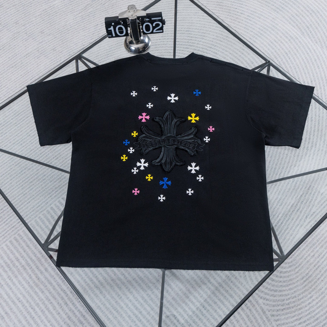 Chrome Hearts Colorful Starry Sky Embroidered T-shirt